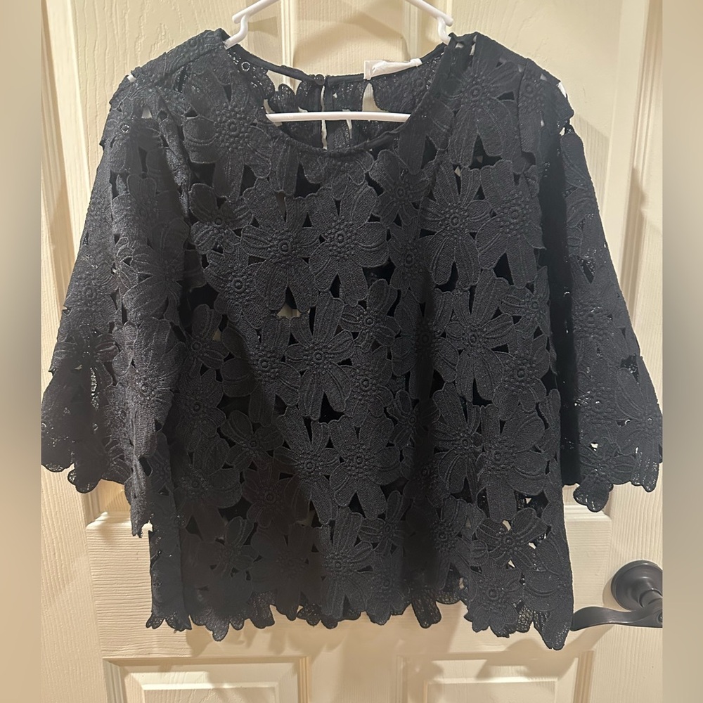 Sugarlips Black Floral Lace Blouse